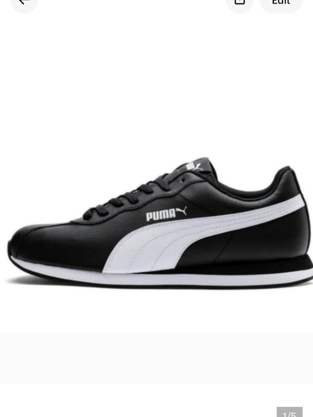PUMA MEN'S VINTAGE TURIN RUNNING SHOES BLACK/WHITE Size: 12